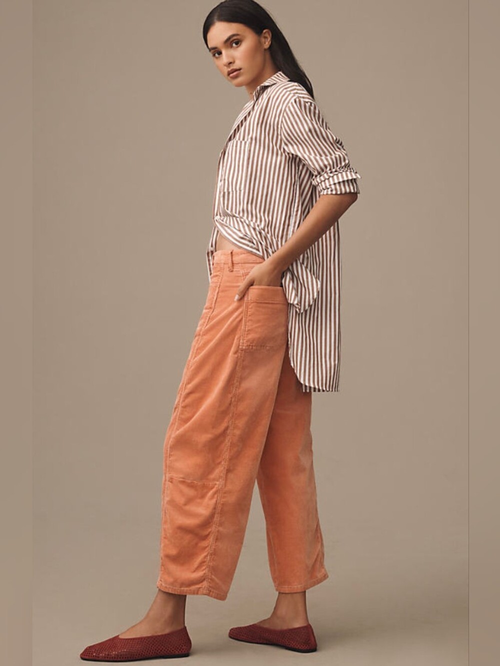 Pilcro The Kenna Heritage Mid-Rise Barrel Pants Jeans Corduroy Edition Size 29
